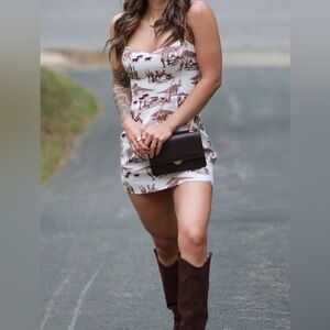 Reformation Cowgirl Western Mini Dress
